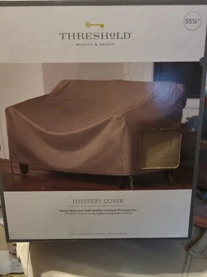 Threshold Loveseat Cover Brown Patio Chair 55 1/2” New In Box Item - Image 1 of 4