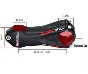 TOSEEK Carbon Stem +/-10° Mountain MTB Road Bike handlebar Stems 31.8*80-110mm - Picture 1 of 12