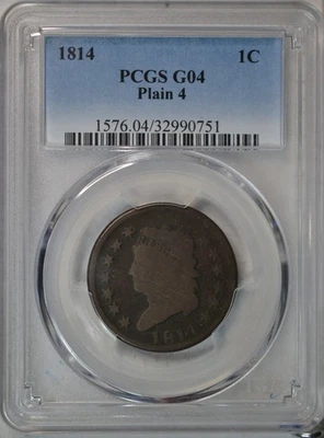 1814 Classic Head large cent, PCGS G04 - Image 1 of 3
