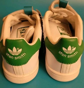 Adidas Stan Smith Ortholite Toddler Boy Size 8 K New With Box White Straps NWT - Picture 1 of 13