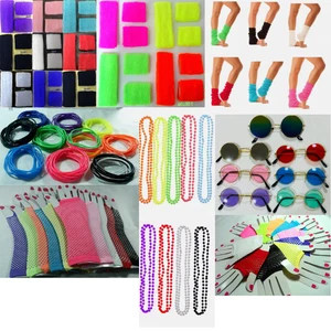 Neon Accessories for 80's Dance Hen Stag Fancy Costume Kids, Women Accessories - Picture 1 of 72