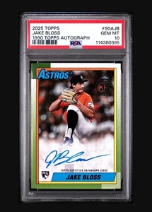 2025 Toops Series 1: Jake Bloss RC 1990 Topps Auto #90A-JB PSA 10 POP 1 - Picture 1 of 3