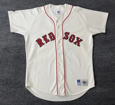 Vintage Boston Red Sox Jersey 90s Russell Athletic Size 44 Baseball Made In USA - Image 1 of 4