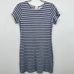 Sail to Sable Women's Striped Dress Short Sleeve Blue White Casual Medium - Picture 1 of 6