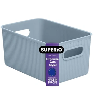 Ribbed Collection - Decorative Plastic Open Home Storage Bins Organizer Baske... - Foto 1 di 5