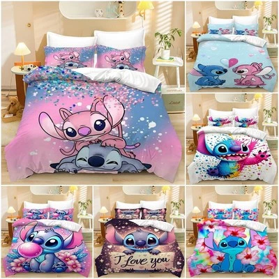 Kids Lilo & Stitch Bedding Set Duvet Cover Single Queen King Pillowcase Gift - image 1 of 4