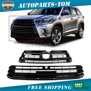 Parrilla delantera superior e inferior para Toyota Highlander 2017-2019 negro brillante - Imagen 1 de 10