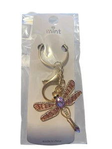 DRAGONFLY WITH  LIGHT PURPLE  SPARKLES WINGS KEYCHAIN - Picture 1 of 1