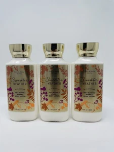 3 BATH & BODY WORKS SWEATER WEATHER 24 HR MOISTURE BODY LOTION 8 oz. x3 SEALED - Picture 1 of 2