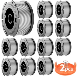 12x Spulen & Spulendeckel Für Black & Decker Rasentrimmer Trimmer Fadenspule Set - Bild 1 von 11