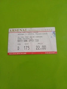 Arsenal V Crystal P/ Leeds FA CUP 4 Football Ticket. 4.2.1997 - Picture 1 of 2