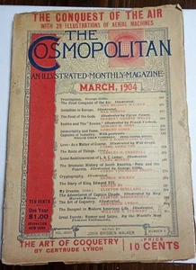 Antique Copy Of The Cosmopolitan An ILLUSTRATED Monthly Magazine March 1904 - Bild 1 von 11