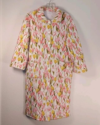 Bata Pierre Cardin Paris Vintage Años 70 Talla Grande Floral 100% Algodón Foto 1 de 3