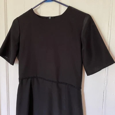 Vestido Amish Menonita 36” Busto/28” Cintura Modesto Hecho a Mano Cremallera Negro *Sin Capa Foto 1 de 4