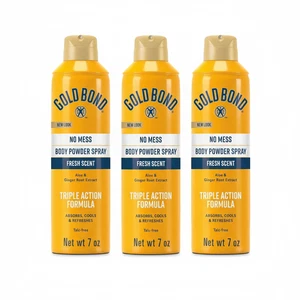 Paquete de 3 spray en polvo Gold Bond sin desorden, aroma fresco 7 OZ cada uno envío rápido - Imagen 1 de 7