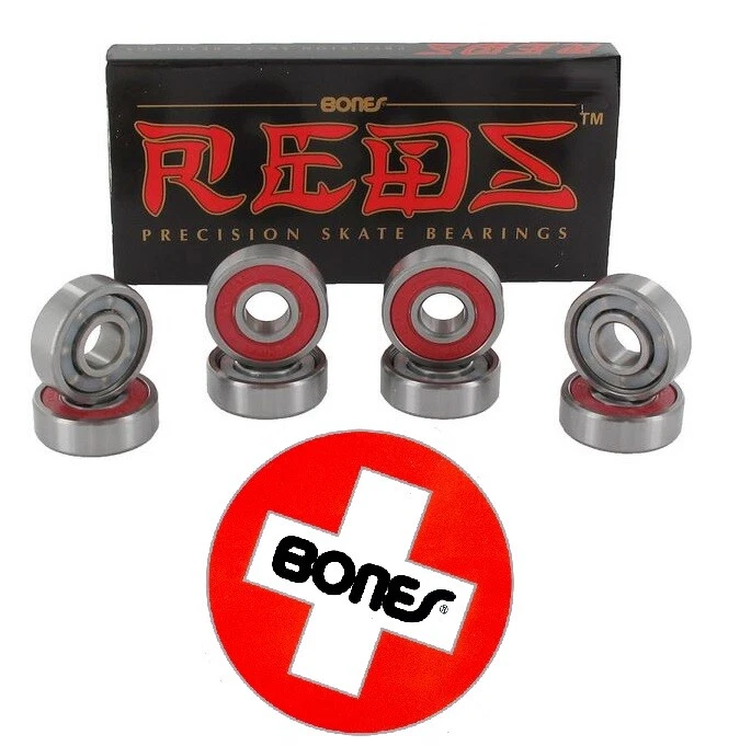 Bones Reds Bearings Cuscinetti a sfera per skateboard 608rs (8 pezzi per confezione) - Immagine 1 di 1