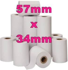 10 x 57mm x 34mm Thermal Paper EFTPOS 10x 57x34mm Rolls for ANZ CBA NAB Westpac - Picture 1 of 1