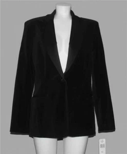 Ralph Lauren Highland Black Velvet Long Satin Lapels Tuxedo Blazer Wm's 12 NWT - Picture 1 of 1