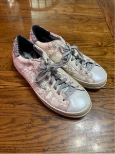 P448 John Lace Up Sneakers Size 40/9.5 Python Snake Print - Picture 1 of 9