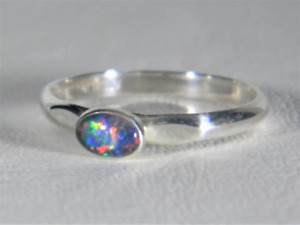 Australian Triplet Opal Gemstone 925 Sterling Silver Handmade Statement Ring