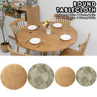 Round Table Cloth Waterproof Farmhouse Table Cover Decorative Wood/Woven ^