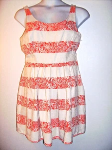 Heart Soul Size XL Orange & White Lacy Lined Short Sleeveless Dress - Picture 1 of 3