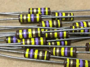 (5 PC)  AB  RCR20G474JS  Resistor Carb Comp 1/2W 470K OHM 5% S-Level  - Picture 1 of 1