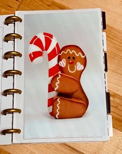 Pan de jengibre caña de caramelo Navidad tablero de vacaciones para usar con MINI HAPPY Planner - Imagen 1 de 2