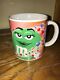 M & M 12 oz Ceramic Valentine Coffee Mug Cup Green M n M Candy Hearts