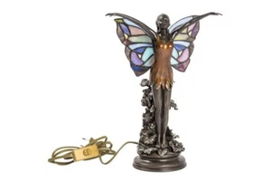 Lampe Tiffany aus Tabelle Fee Fantasy Fairy Harz Mit Glas E Flügel Umweltschutz - Bild 1 von 2