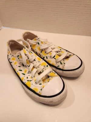 匡威 Converse Chuck Taylor All Star 学步儿童 12 码鞋柠檬印花黄色运动鞋 — 第 1/4 张图片