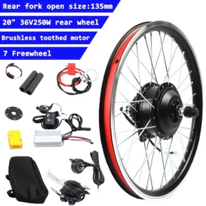 250W 36V E-bike Conversion Kit 20 Zoll Hinterrad Elektrofahrrad Umbausatz Motor - Bild 1 von 12