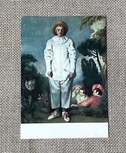 Vintage Pierrot By Antoine Watteau Art Postcard Framable Junk Journaling - Picture 1 of 4
