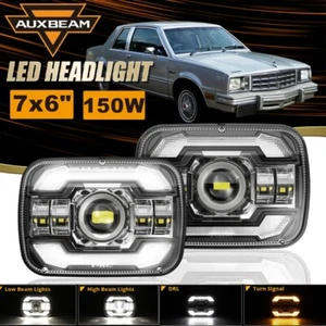 Auxbeam 7x6" INCH LED Headlights Hi/Lo Beam DRL for Pontiac Phoenix 1977-1984 - Picture 1 of 12