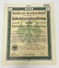 Single 1922 German 1000 Mark Reichsbanknote Large Size Uncirculated Paper Money