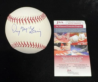 Denny McLain Signed OML Baseball Detroit Tigers JSA Authentic - Image 1 of 2