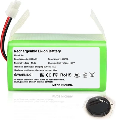 Сменный аккумулятор для робота ILIFE A4 A4s A4s Pro A6 A7 A9 V7 V7s V7s Plus - Изображение 1 из 4