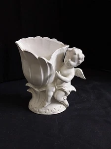 Ceramic Little Boy Planter Flower Pot Plant White Made In Japan - Picture 1 of 5