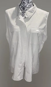 SILVER BAIT Women's Sleeveless Button Up Vented Fishing Shirt Solid Gray Size XL - Picture 1 of 4