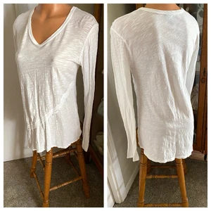 ANTHROPOLOGIE IZQUIERDA DEL CENTRO BLANCO ALGODÓN ASIMÉTRICO TOP NATURAL BOHO TALLA S - Imagen 1 de 8