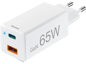 Cargador móvil - Hama GSM Mini, 65W, 220V, Carga rápida, USB-A y USB-C, 2 dispos - Imagen 1 de 6