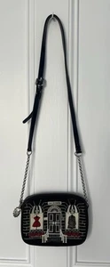 Lulu Guinness Small Emily Couture Shop Embroidered Black/Red Small Shoulder Bag - Picture 1 of 21