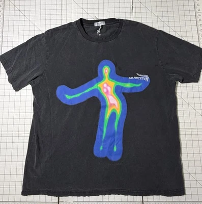 Aelfric Eden Distorted Portrait Graphic Distressed T Shirt Men Medium Oversized - Image 1 of 4