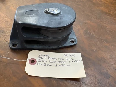 LEWMAR SIZE 3 DOUBLE FOOT BLOCK 80MM ALUM SHEAVE LENGTH 155MM WIDTH 85MM... — 第 1/4 张图片