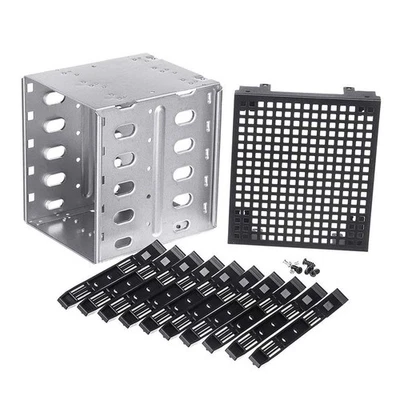 5.25 Inch to 5 x 3.5 Inch  HDD Cage Rack Hard Drive Disk Enclosure8596 - Image 1 of 4