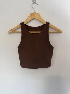 Athletic Works 100% Baumwolle Sport BH Crop Top, braun, Gr. S - Bild 1 von 7