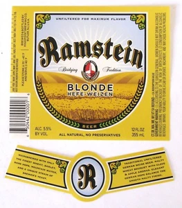Highpoint Brewing Co RAMSTEIN BLONDE beer label NJ 12oz  '13-'16 - Picture 1 of 1