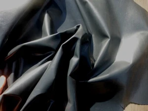 Dark Charcoal Grey Goatskin Leather Hide: Semi Gloss, Firm (2-2.5 oz) - Picture 1 of 5