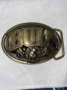 Vintage Brass BULL Belt Buckle Schiltz Brewing Co. - Picture 1 of 5