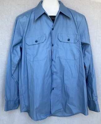 Vtg Big Mac Chambray Button Shirt Polycotton JC Penney NOS Deadstock Large - Image 1 of 4